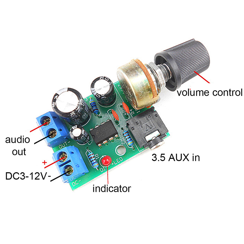 Volume Control Board - لوحة مكبر صوت LM386 بقوة 10