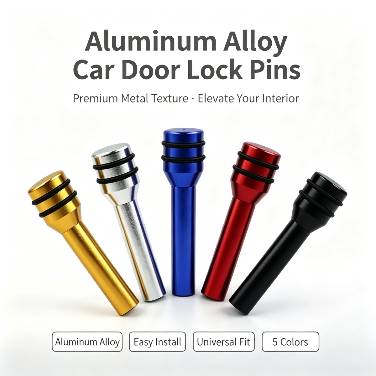 Knob Aluminum - 4 قطع من مسامير قفل أبواب