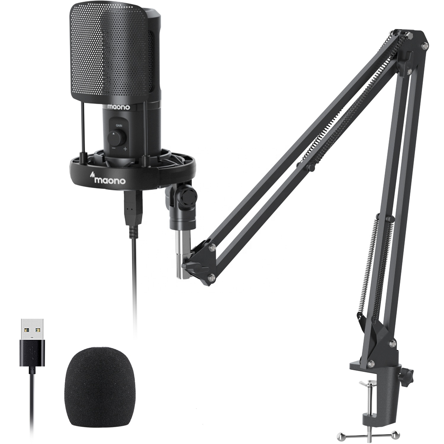 طقم ميكروفون احترافي من MAONO  - مراجعة Condenser Microphone Kit وسعره