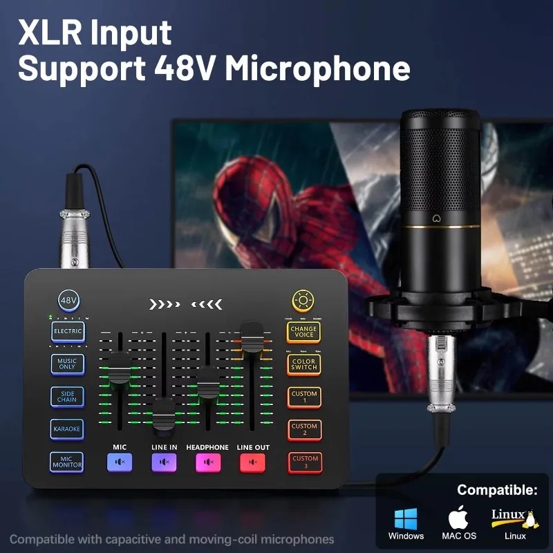 بطاقة صوت ZX230 للبث المباشر م - مراجعة Condenser Microphone Kit وسعره
