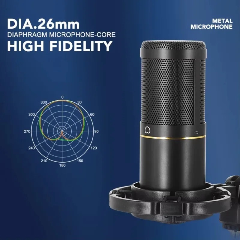 بطاقة صوت ZX230 للبث المباشر م - مراجعة Condenser Microphone Kit وسعره